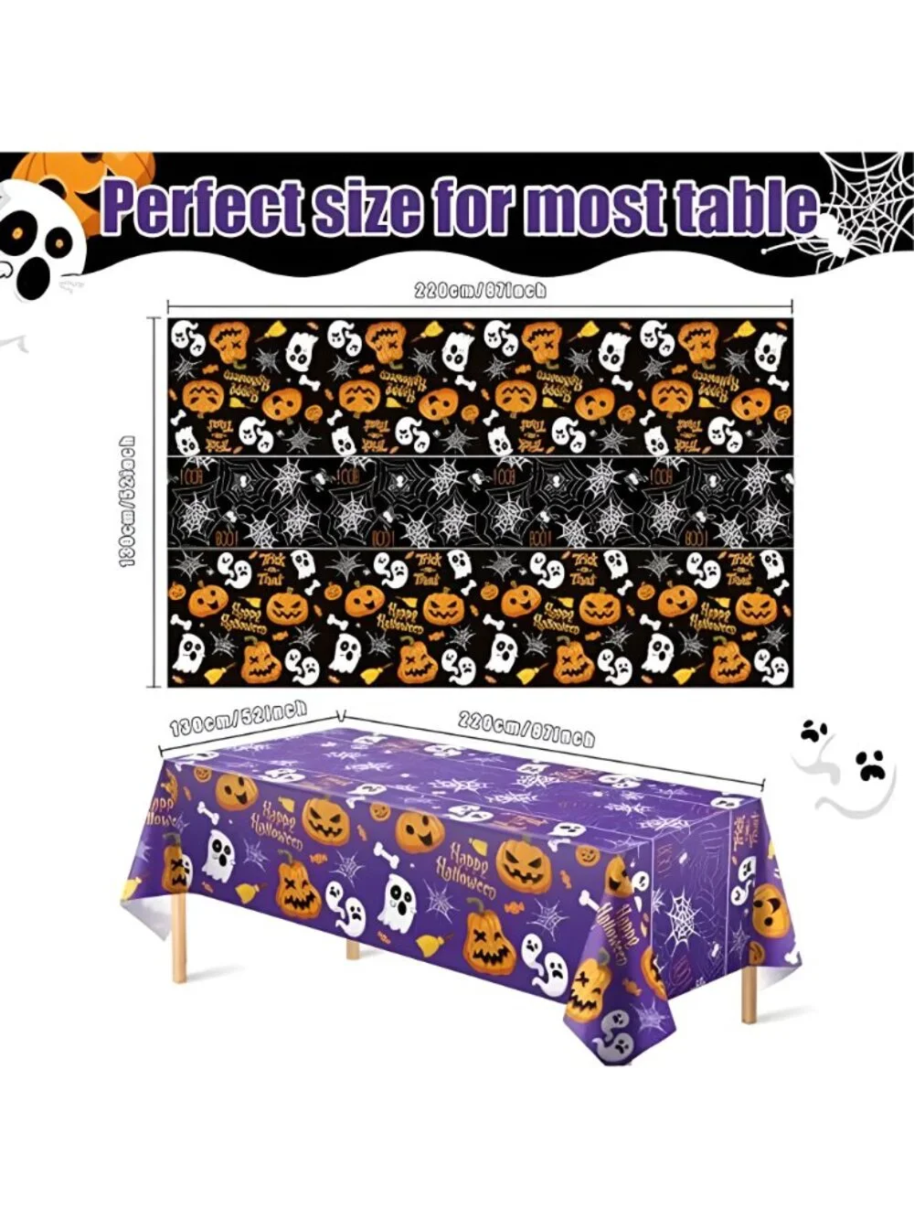 Halloween Decorations - Disposable Plastic Halloween Tablecloth | Halloween